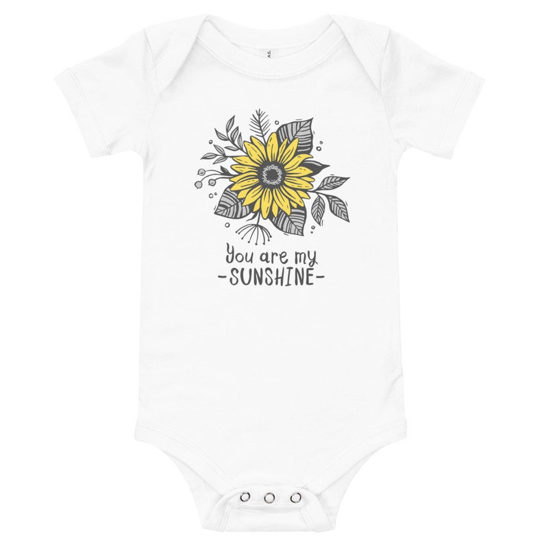 You Are My Sunshine Baby Onesie Floral Baby T-Shirt New Mom Gift Sunflower Baby Bodysuit Baby Shower Gift