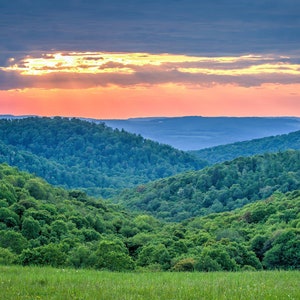 Wrapped Canvas, West Virginia, Almost Heaven, Epic Sunset, Rolling Hills, Beautiful Color