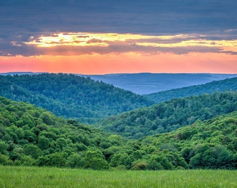 Wrapped Canvas, West Virginia, Almost Heaven, Epic Sunset, Rolling Hills, Beautiful Color