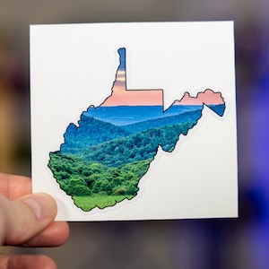 West Virginia Sticker - Vinyl Sticker - Vinyl WV Sticker - WV Almost Heaven - Die Cut Sticker