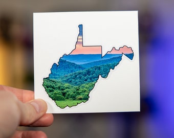 West Virginia Sticker - Vinyl Sticker - Vinyl WV Sticker - WV Almost Heaven - Die Cut Sticker