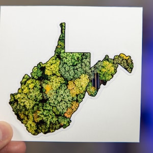 West Virginia Sticker - Vinyl Sticker - Vinyl WV Sticker - WV Forest - Die Cut Sticker