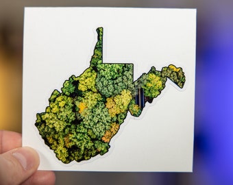 West Virginia Sticker - Vinyl Sticker - Vinyl WV Sticker - WV Forest - Die Cut Sticker