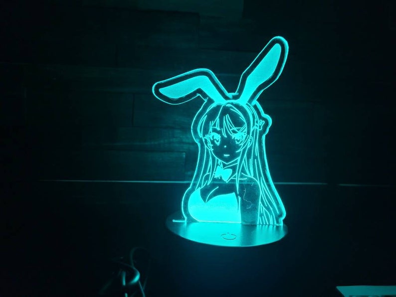 LED RGB Anime Acrylic Light Stand seishun Buta Yarou Wa Bunny - Etsy