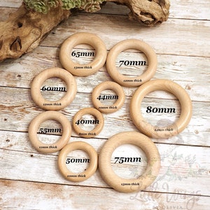 10 of The Safest Natural Smooth Finished Beech Wood Rings for DIY