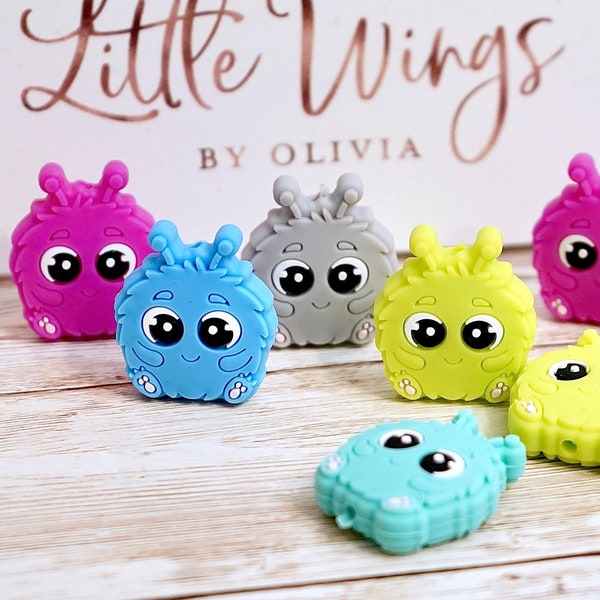 Fluffy Furry Puffs  - Silicone Focal Beads - Double sided, DIY Pens, DIY Keychains, DIY Lanyards