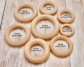 15mm-100mm Raw Natural Wood Rings Round Craft Donut Ring Wooden Circle Beads 62 15mm-100mm Raw Natural Wood Rings Round Craft Donut Ring Wooden Circle Beads 62