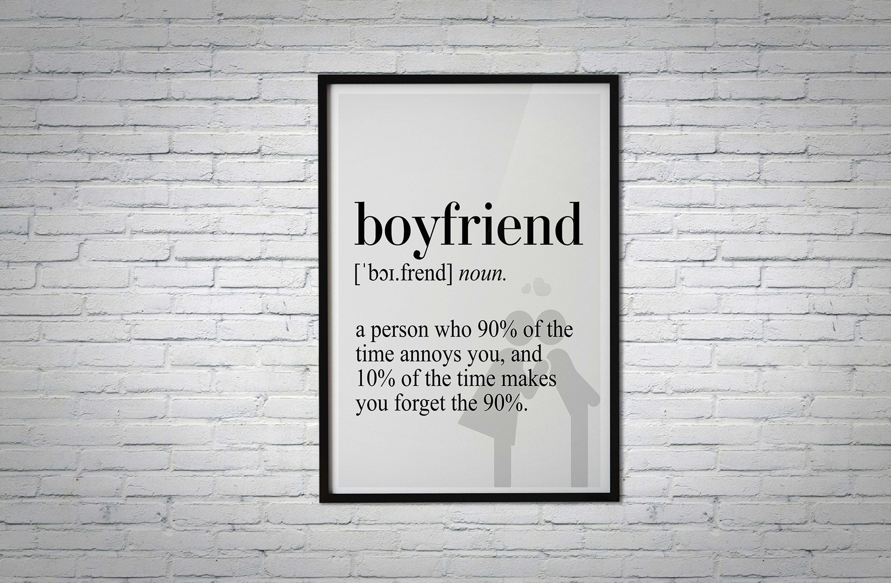Boyfriend Definition Canvas Poster Dictionary Poster Poster Etsy