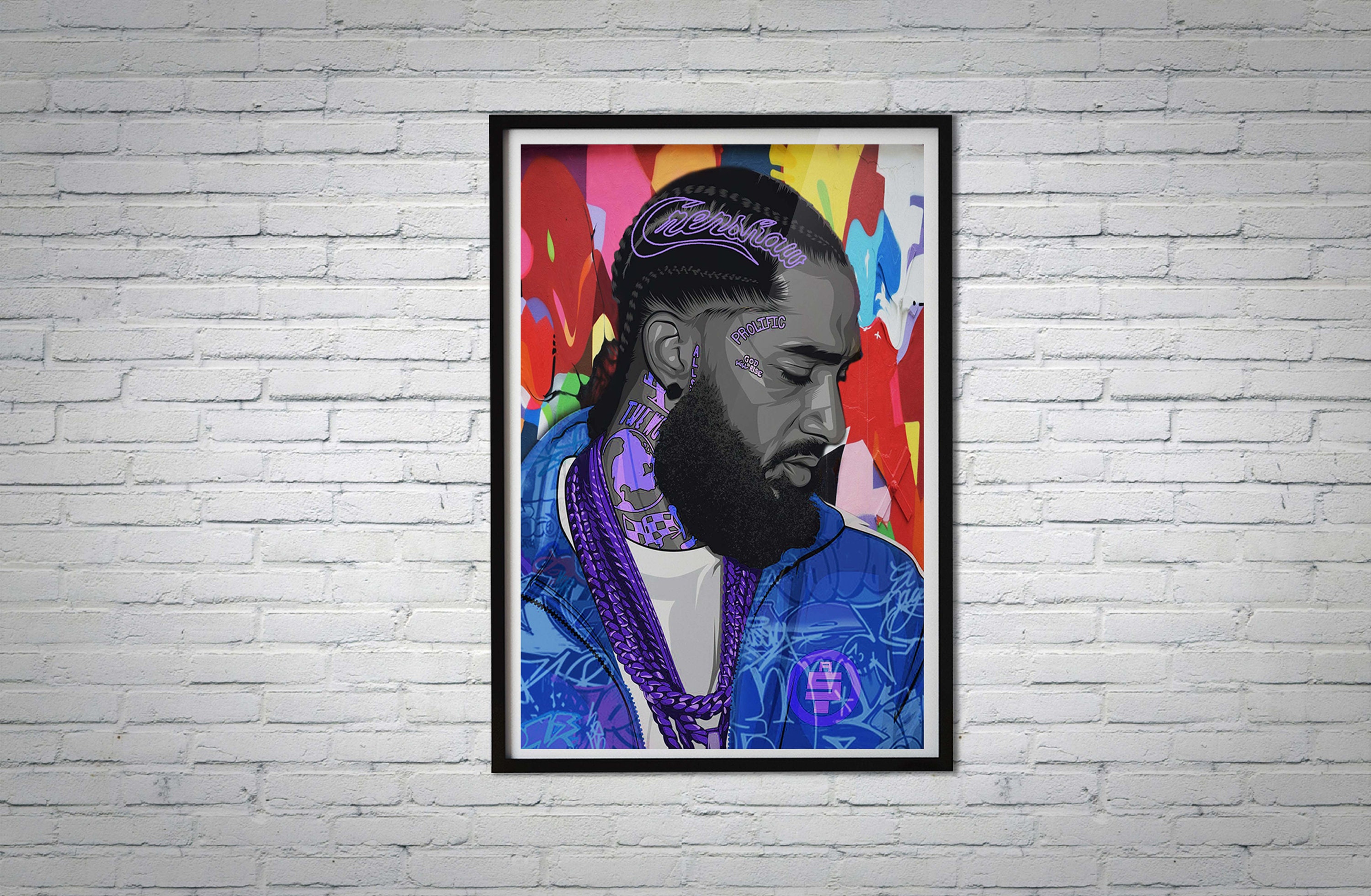 Discover Colorful Nipsey Hussle Poster Print