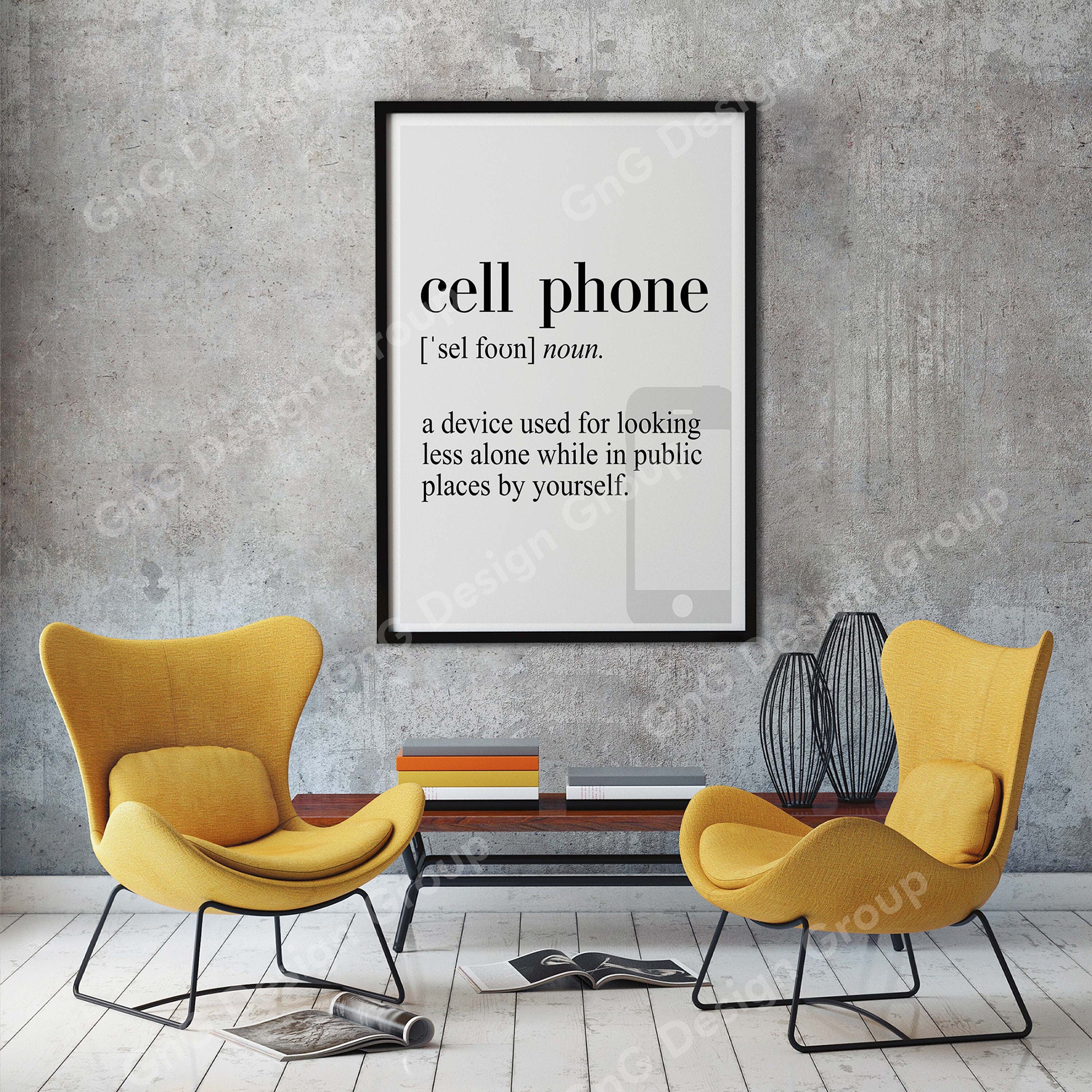 Cell Phone Definition Canvas Poster Dictionary Poster Poster Etsy