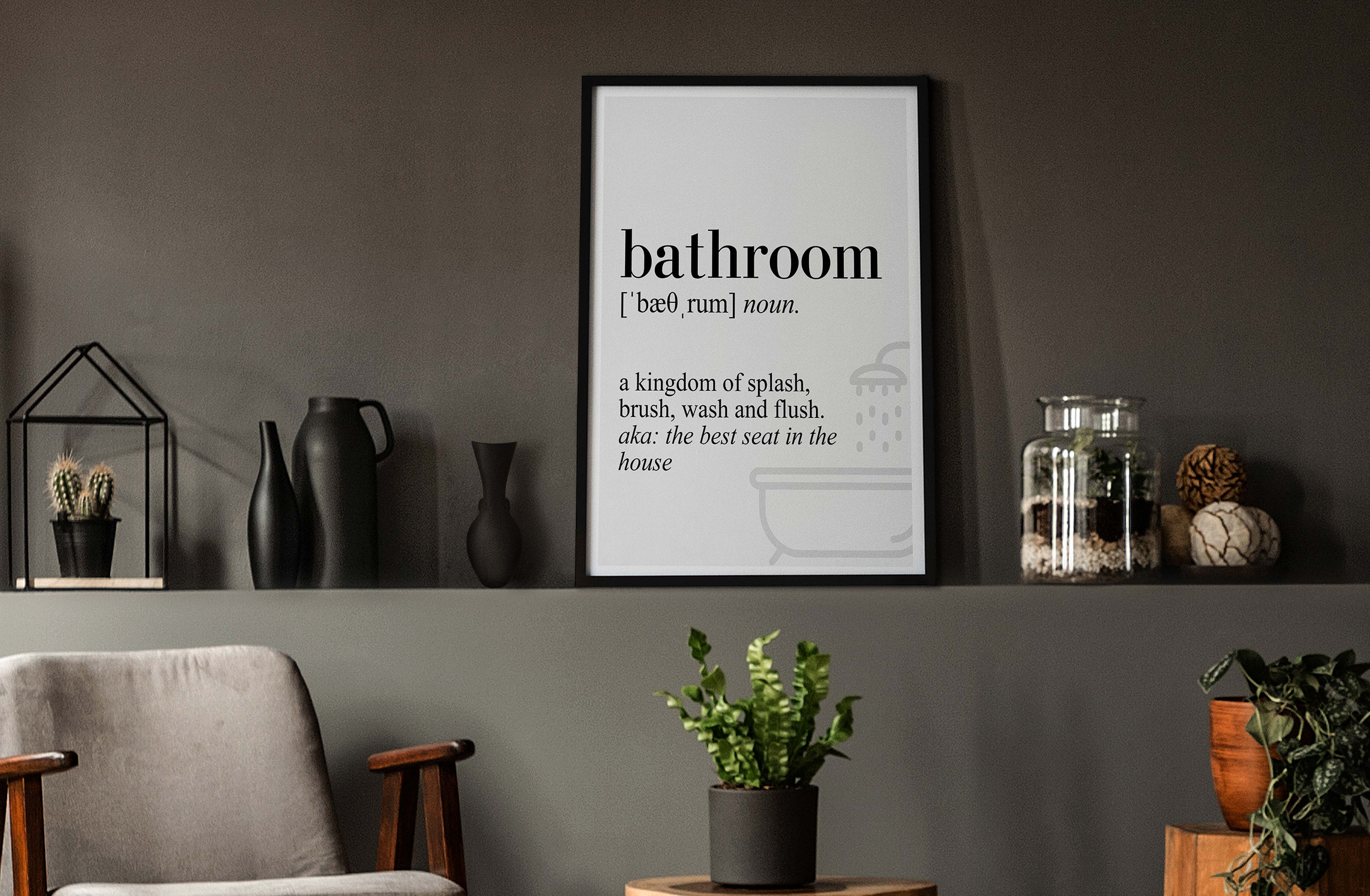 Bathroom Definition Canvas Poster Dictionary Poster Poster | Etsy