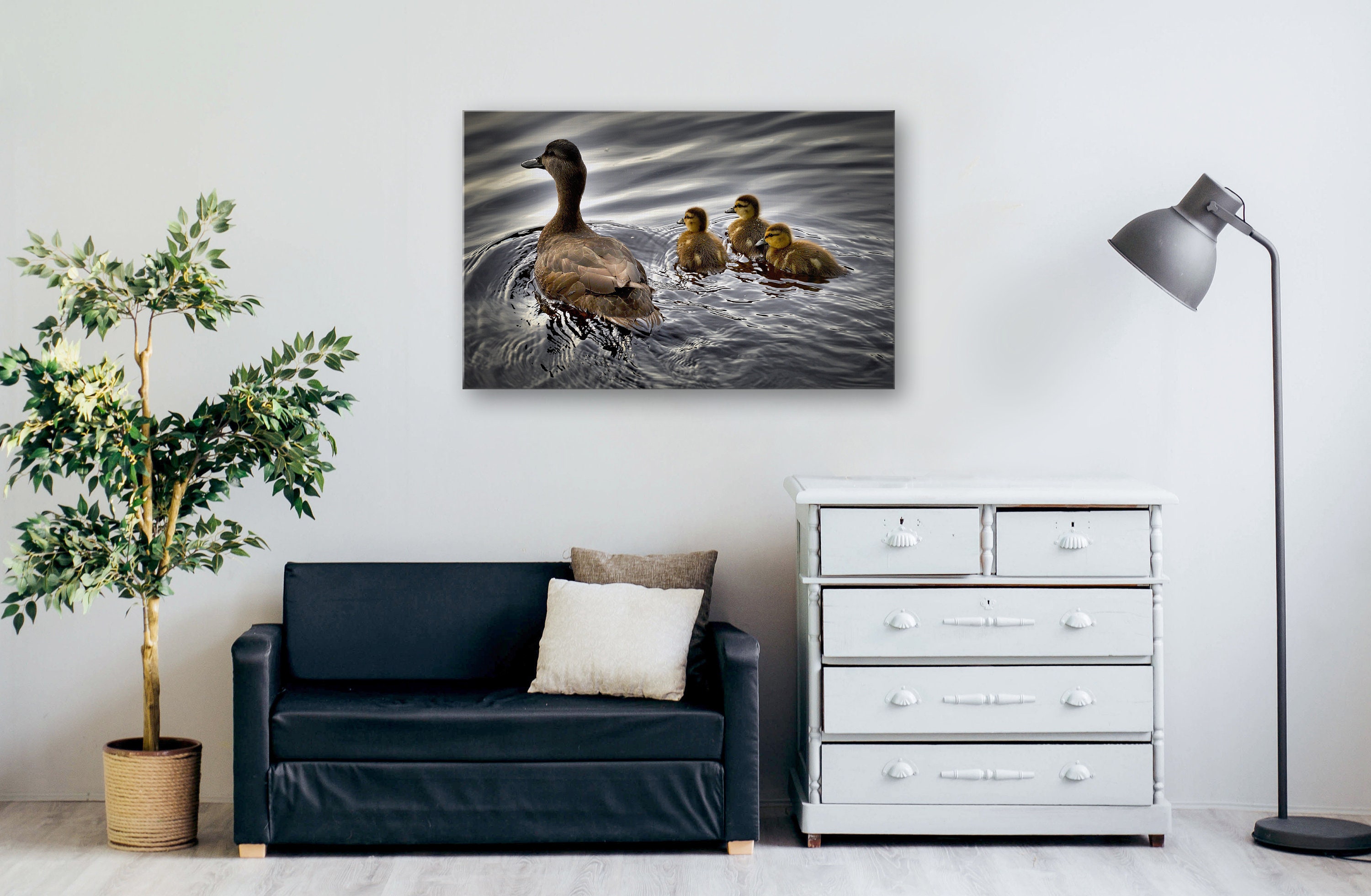 Duck Ducklings Birds River Animal Poster Canvas Print Poster | Etsy