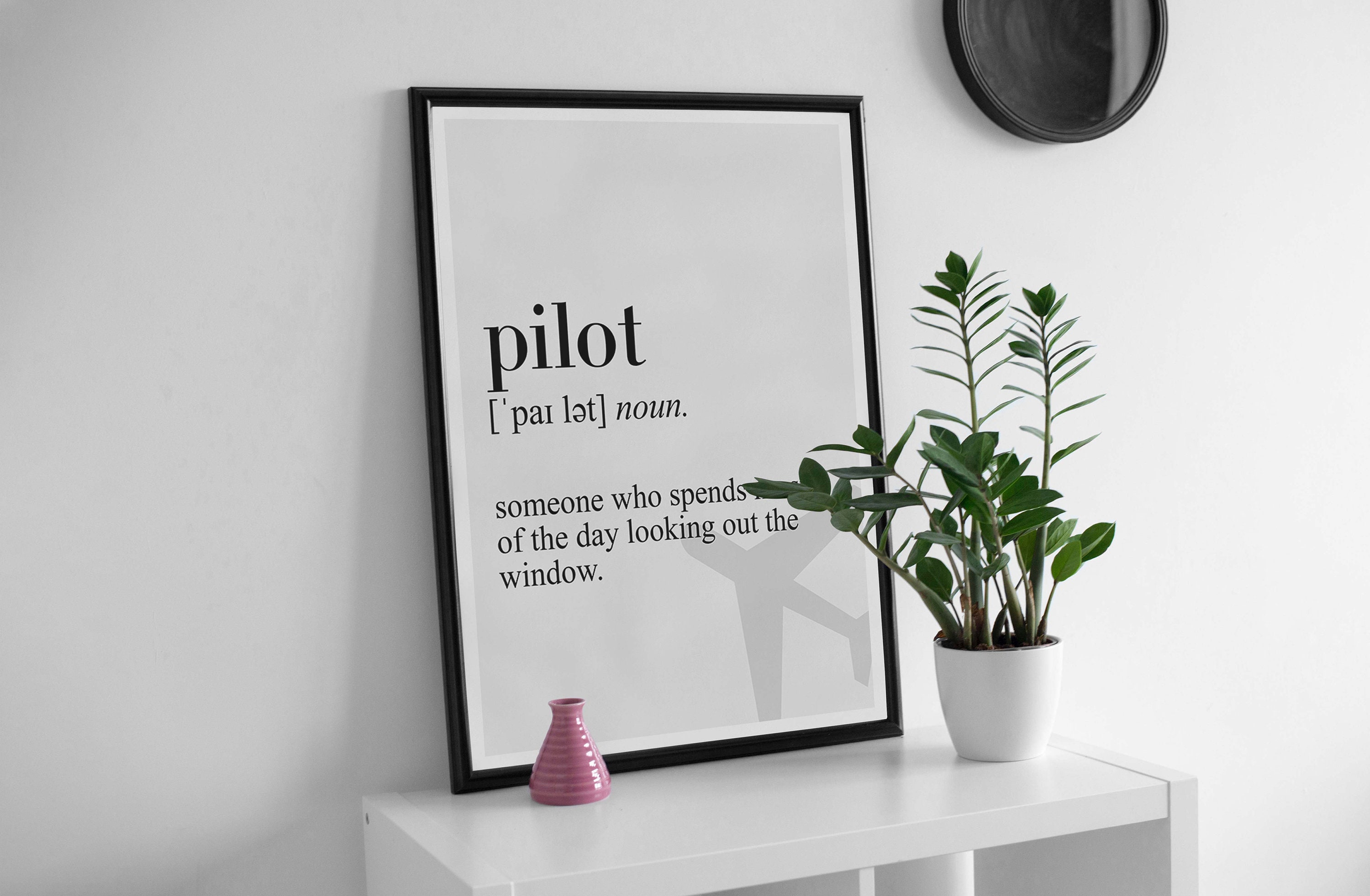 Pilot Definition Canvas Poster Dictionary Definition Poster Etsy
