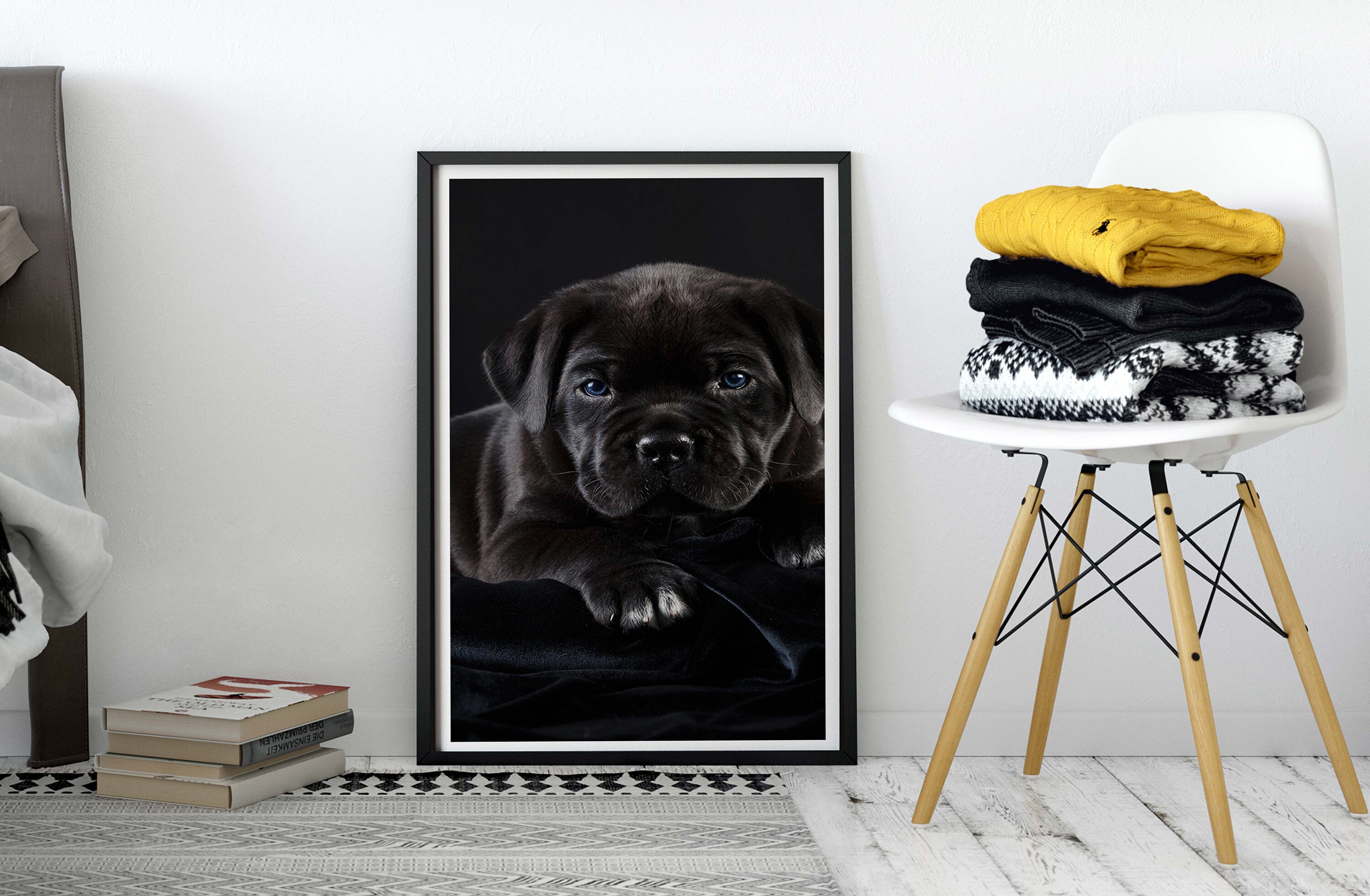 Black Cane Corso Dog Canvas Poster Print Animal Poster Etsy