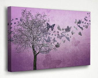 Digital Download Purple Tree Etching