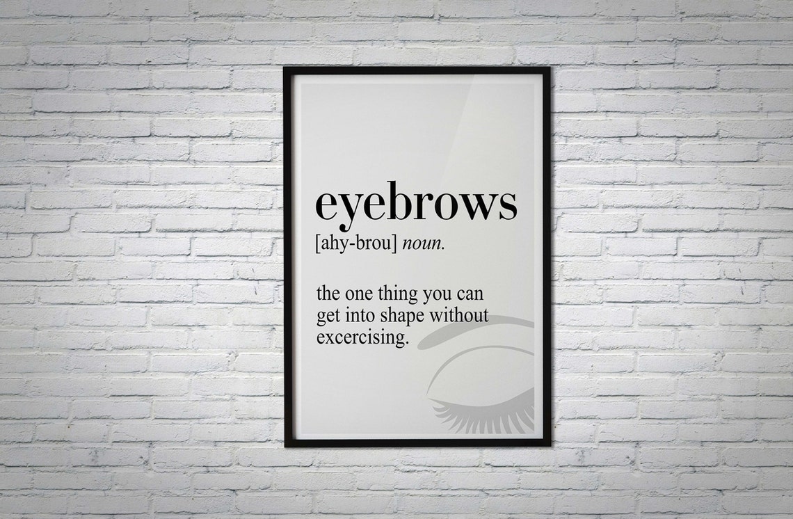 Eyebrows Definition Canvas Poster Dictionary Poster Poster Etsy