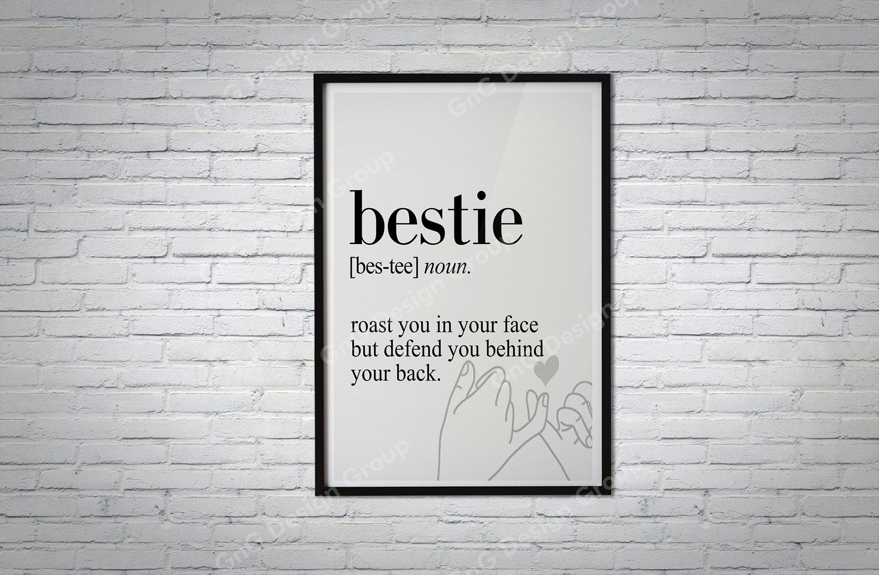 Bestie Definition Canvas Poster Wörterbuch Definition Poster Etsy