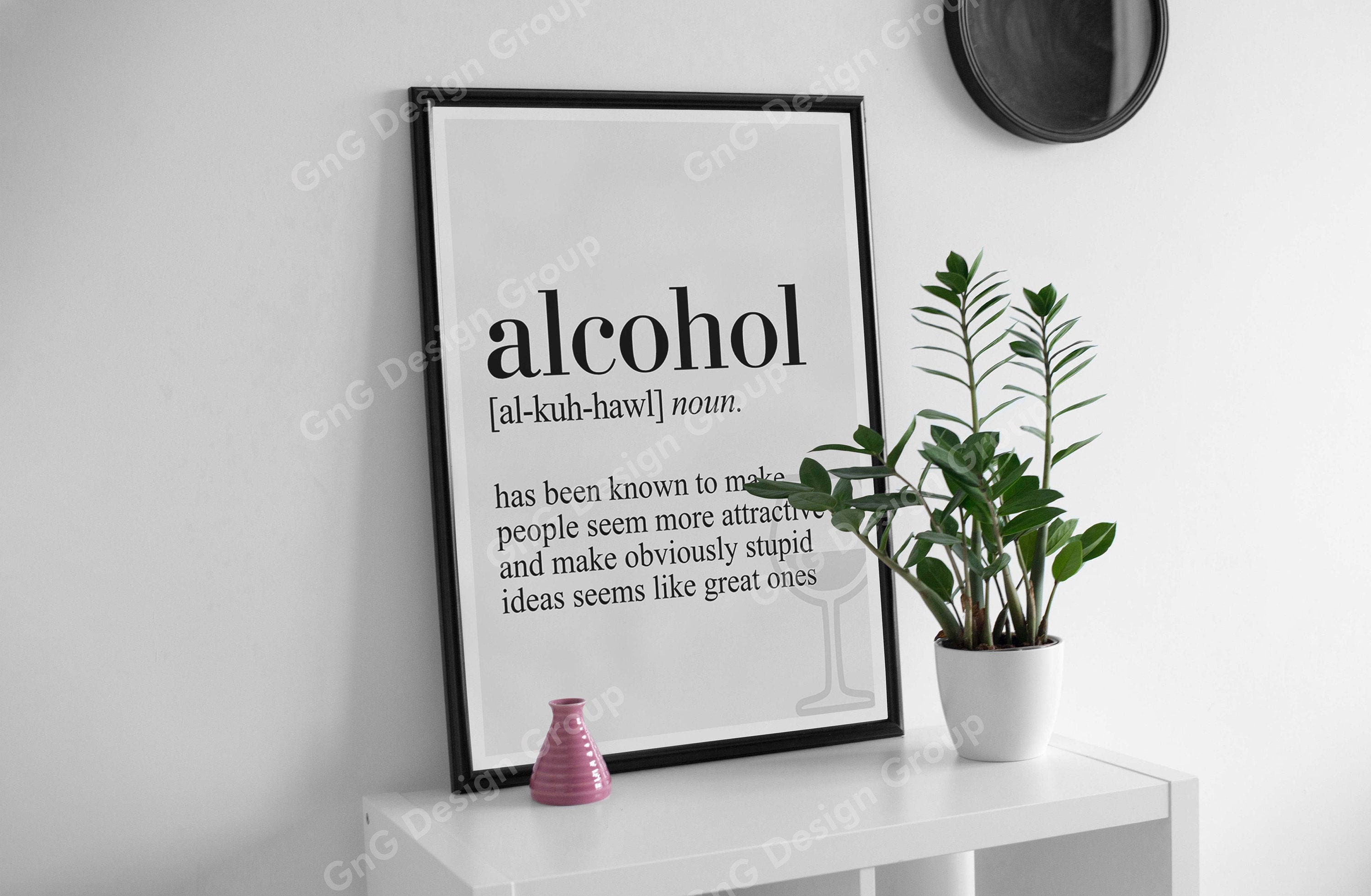 Alcohol Definition Canvas Poster Dictionary Poster Poster Etsy