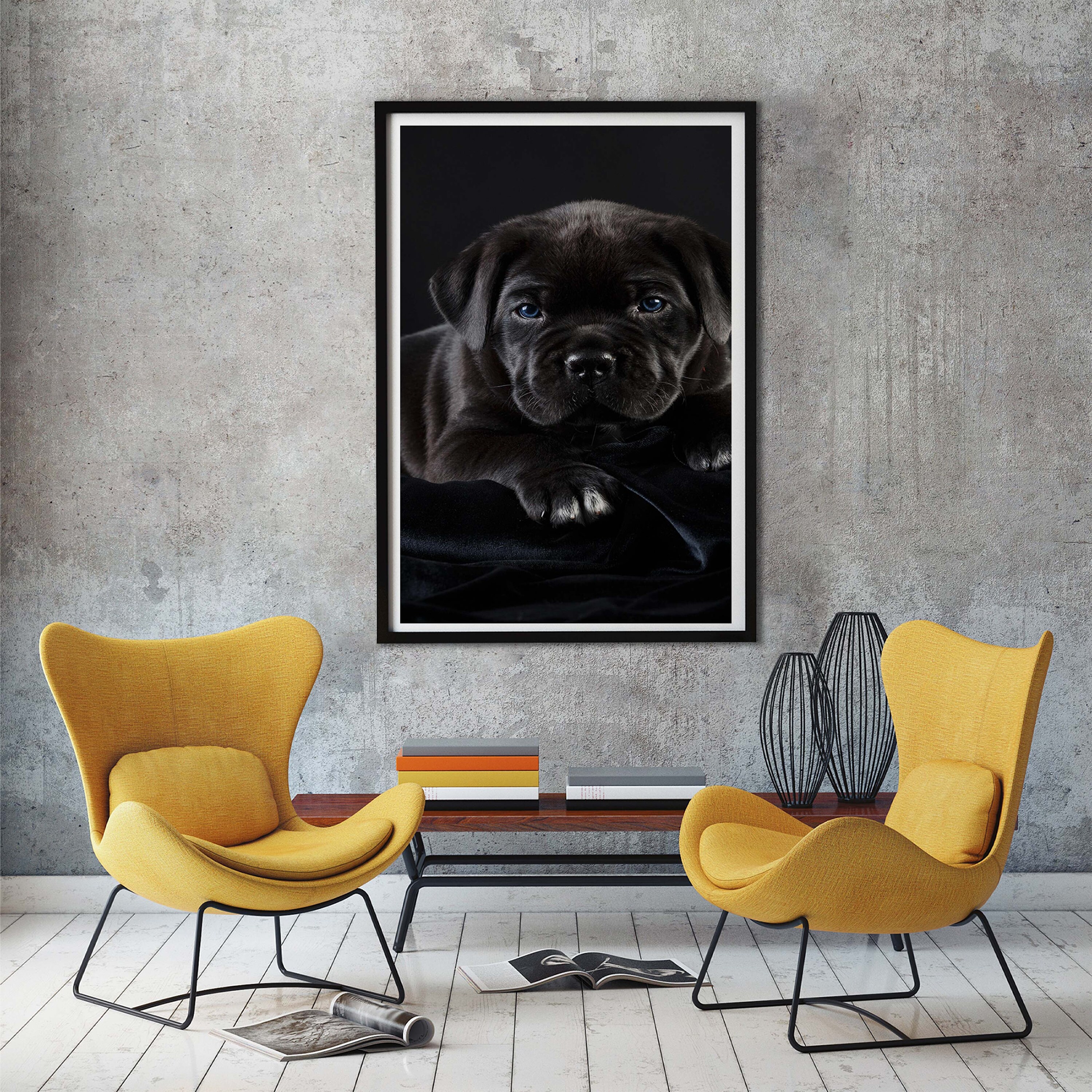 Black Cane Corso Dog Canvas Poster Print Animal Poster Etsy