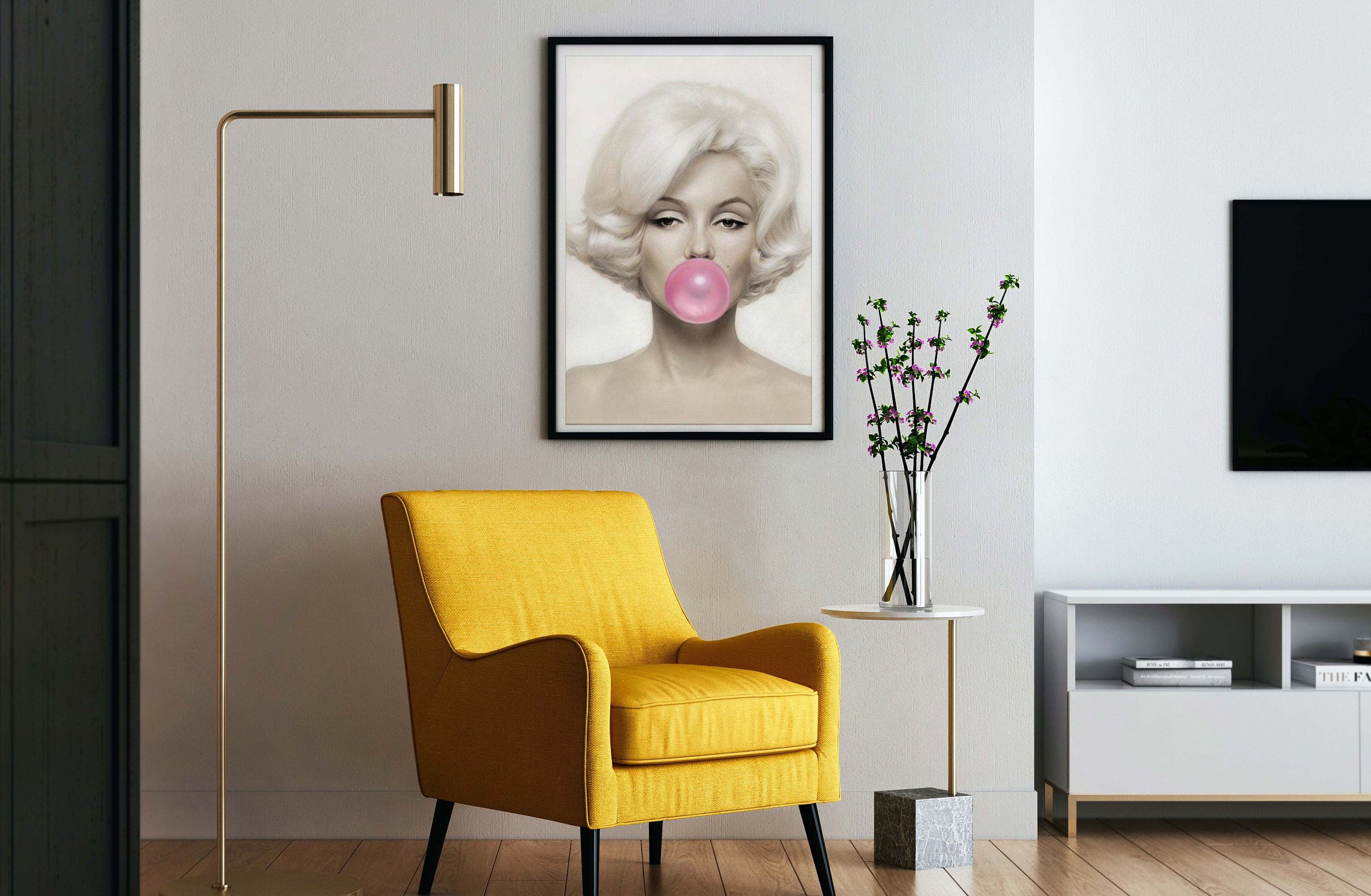 Marilyn Monroe Pink Bubble Gum Poster Print Gift Idea | Etsy
