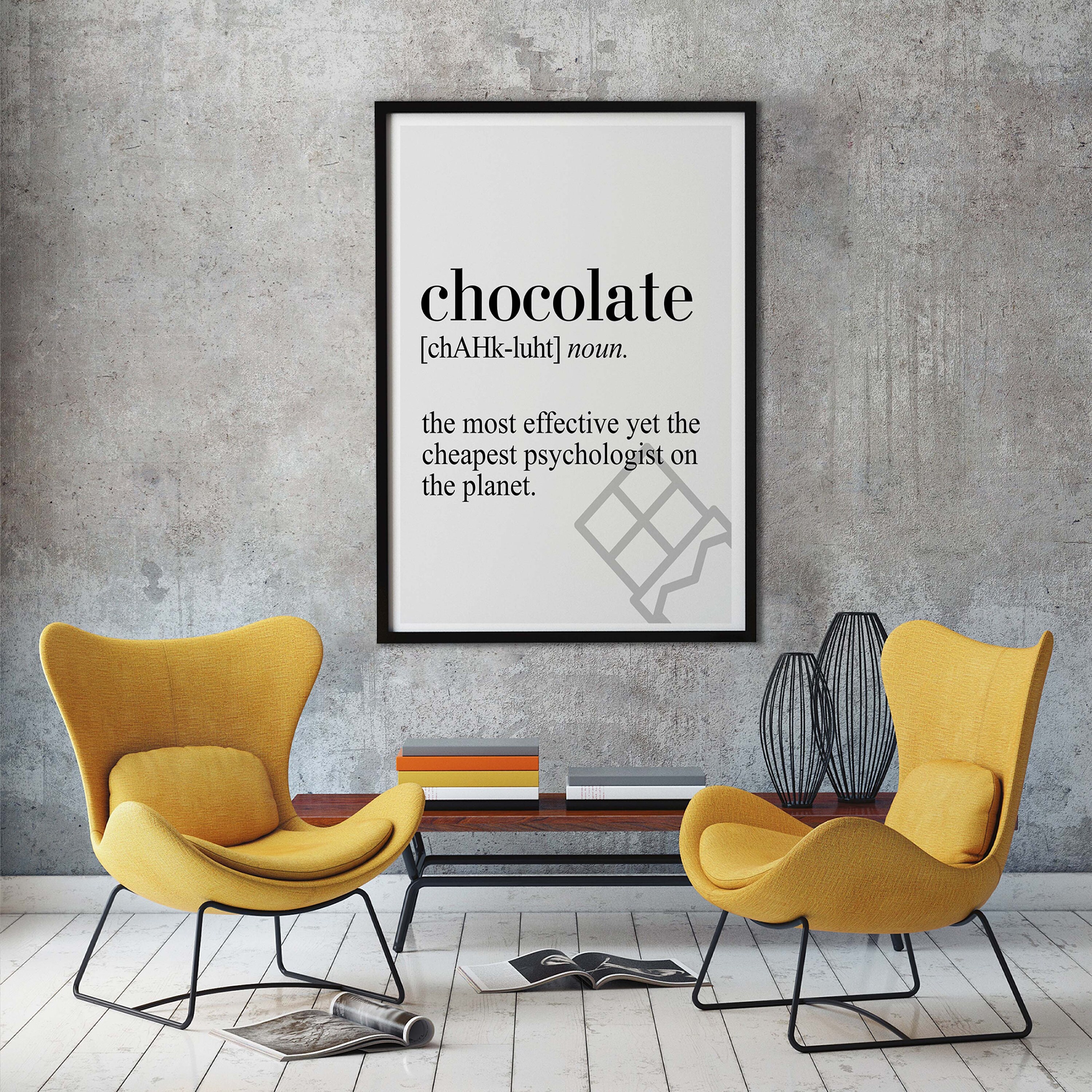 Chocolate Definition Canvas Poster Dictionary Poster Poster Etsy