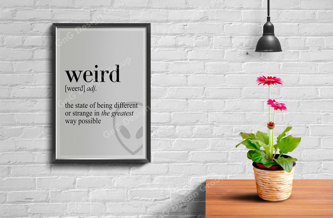 Weird Definition Canvas Poster Dictionary Definition Poster Etsy
