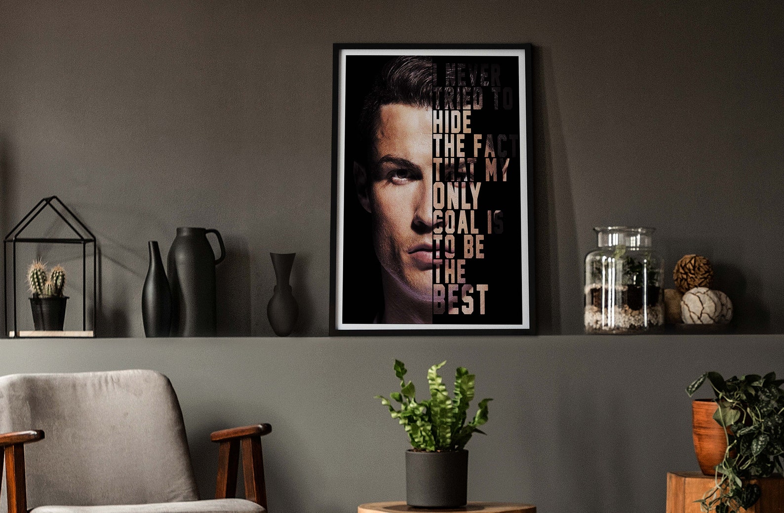 Cristiano Ronaldo Goal To Be Best Quote Art Poster Poster ...