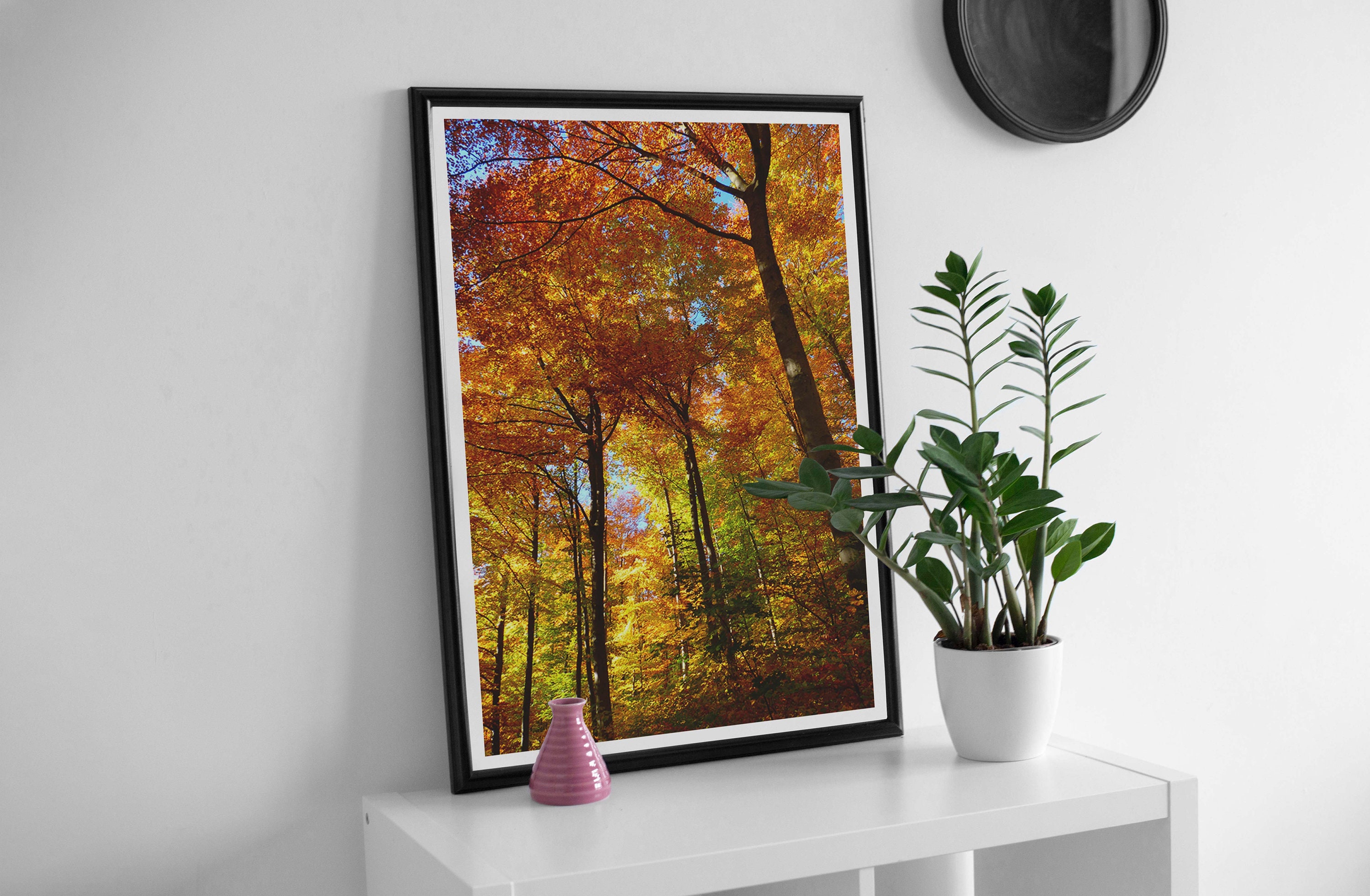 Nature Poster Forest Autumn Colorful Trees Nature Poster Etsy