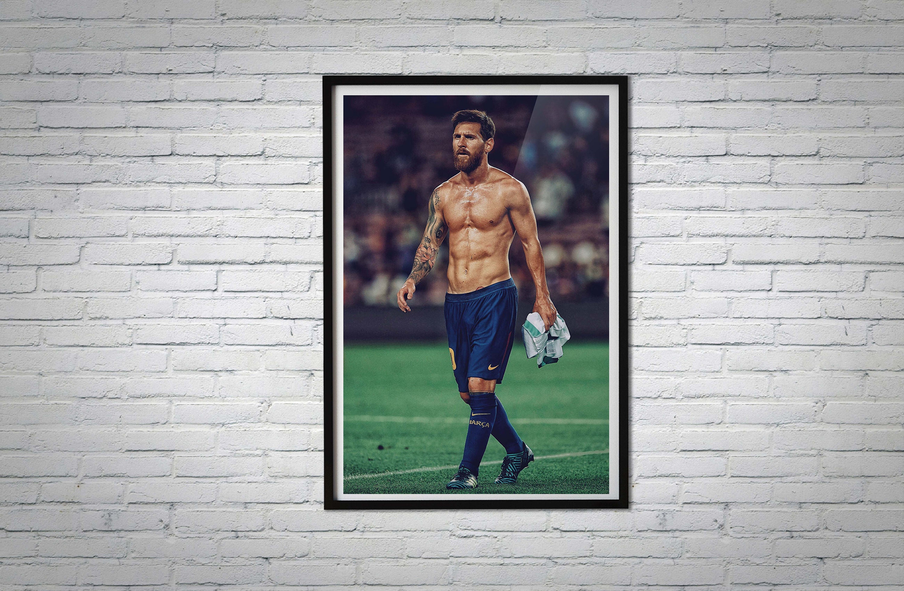 Lionel Messi Shirtless Shot Poster Print T Idea Wall Etsy Finland