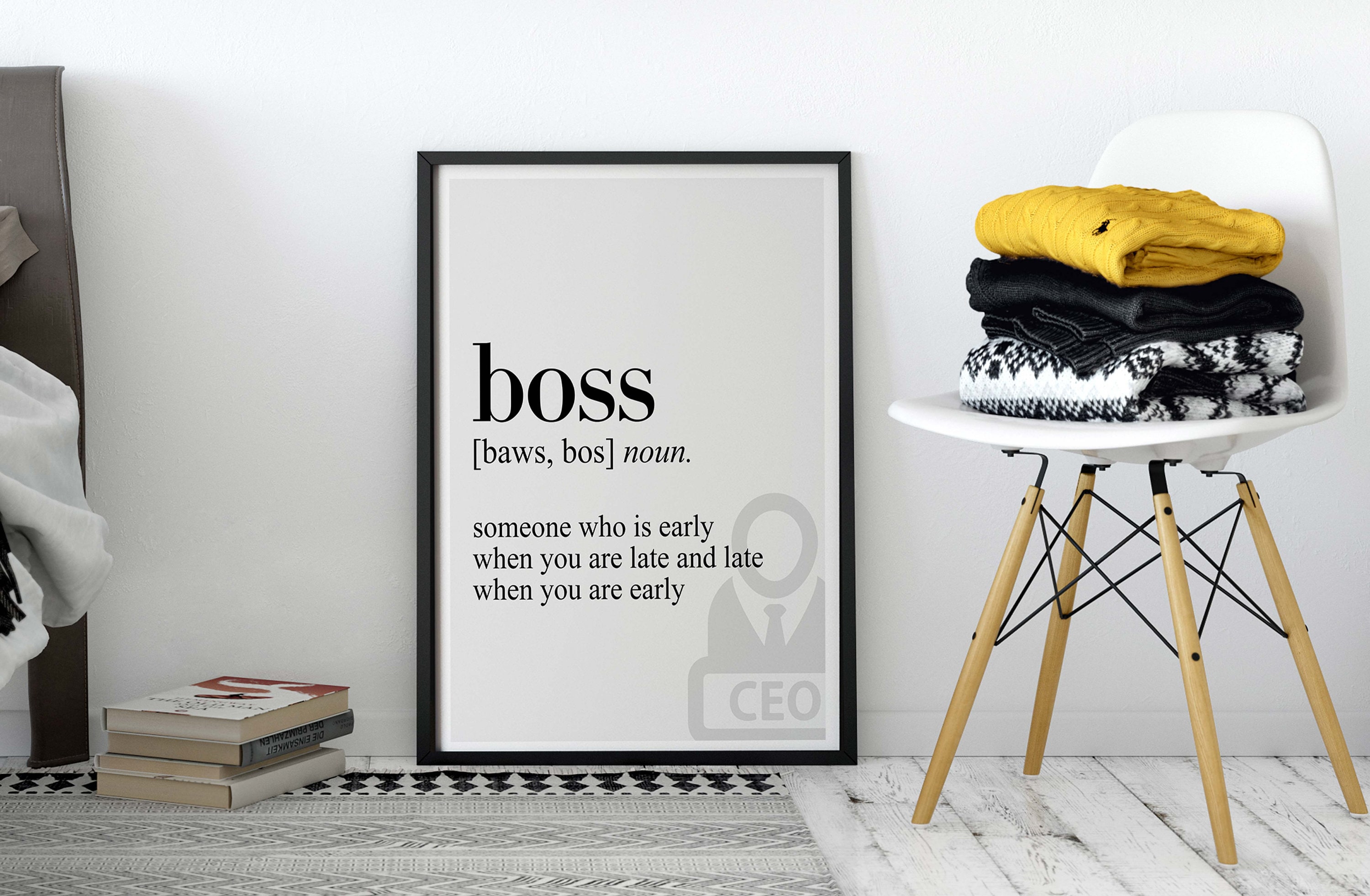 Boss Definition Canvas Poster Dictionary Definition Poster Etsy