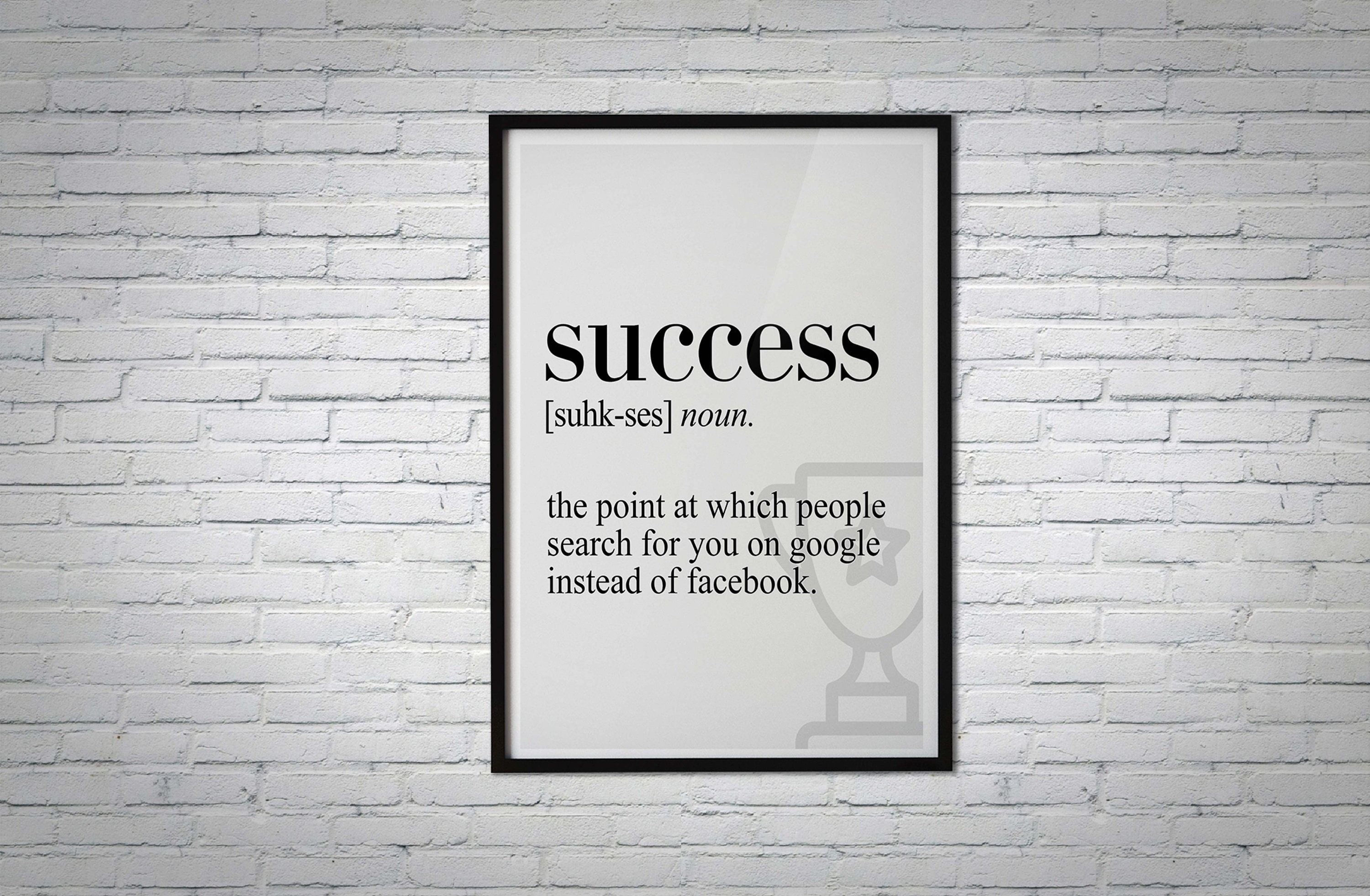 Success Definition Canvas Poster Dictionary Poster Poster Etsy 