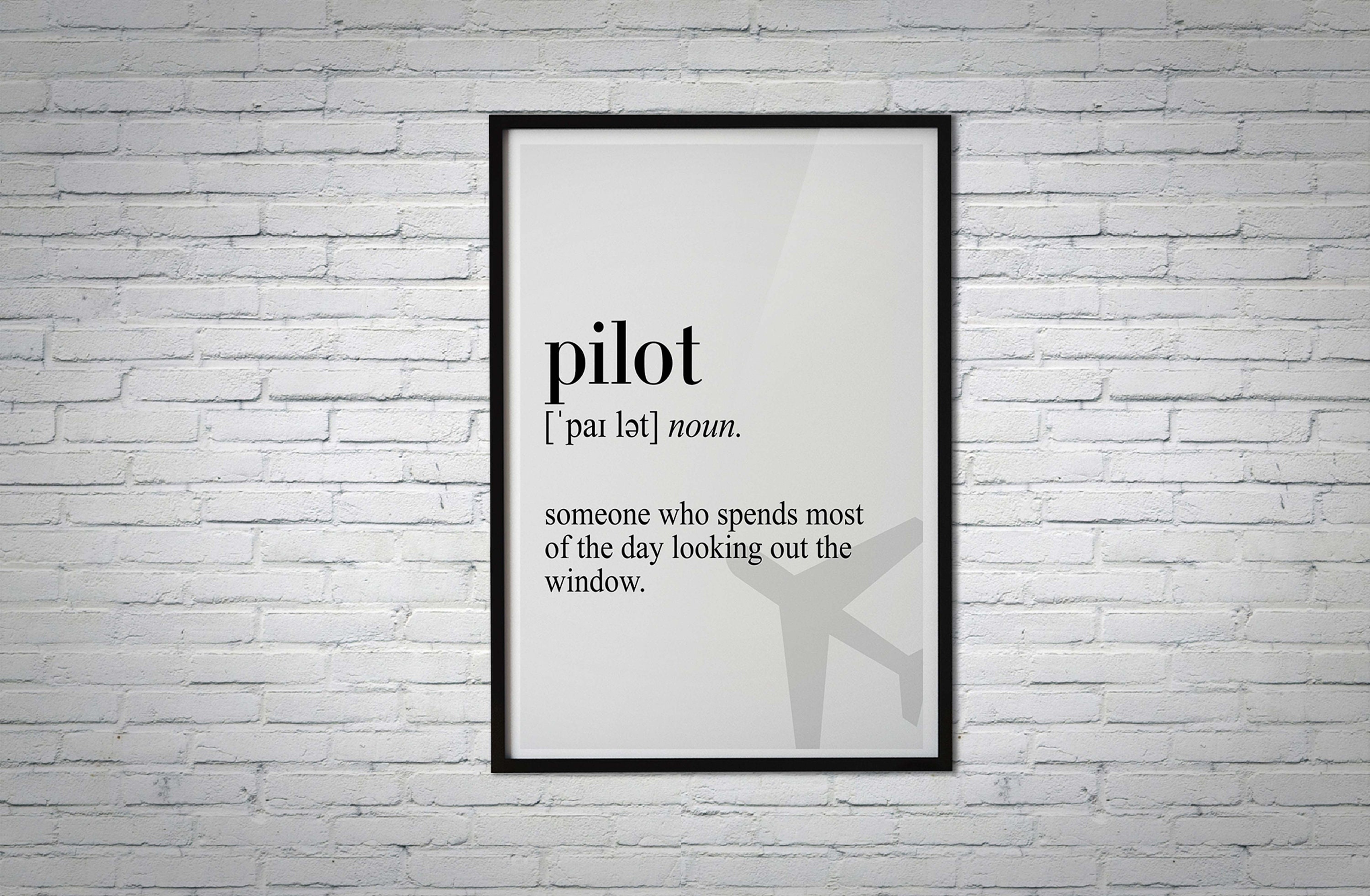 Pilot Definition Canvas Poster Dictionary Definition Poster Etsy