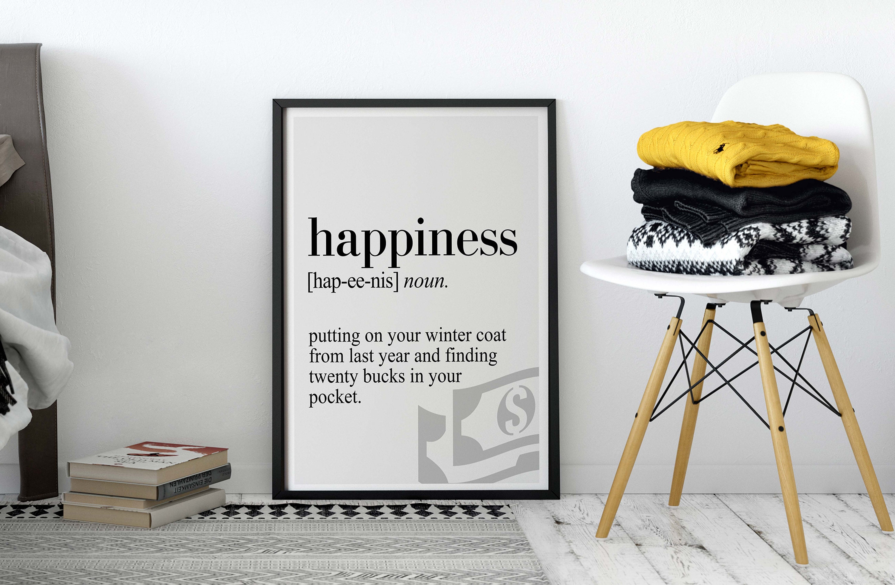 Happiness Definition Canvas Poster Dictionary Poster Poster Etsy