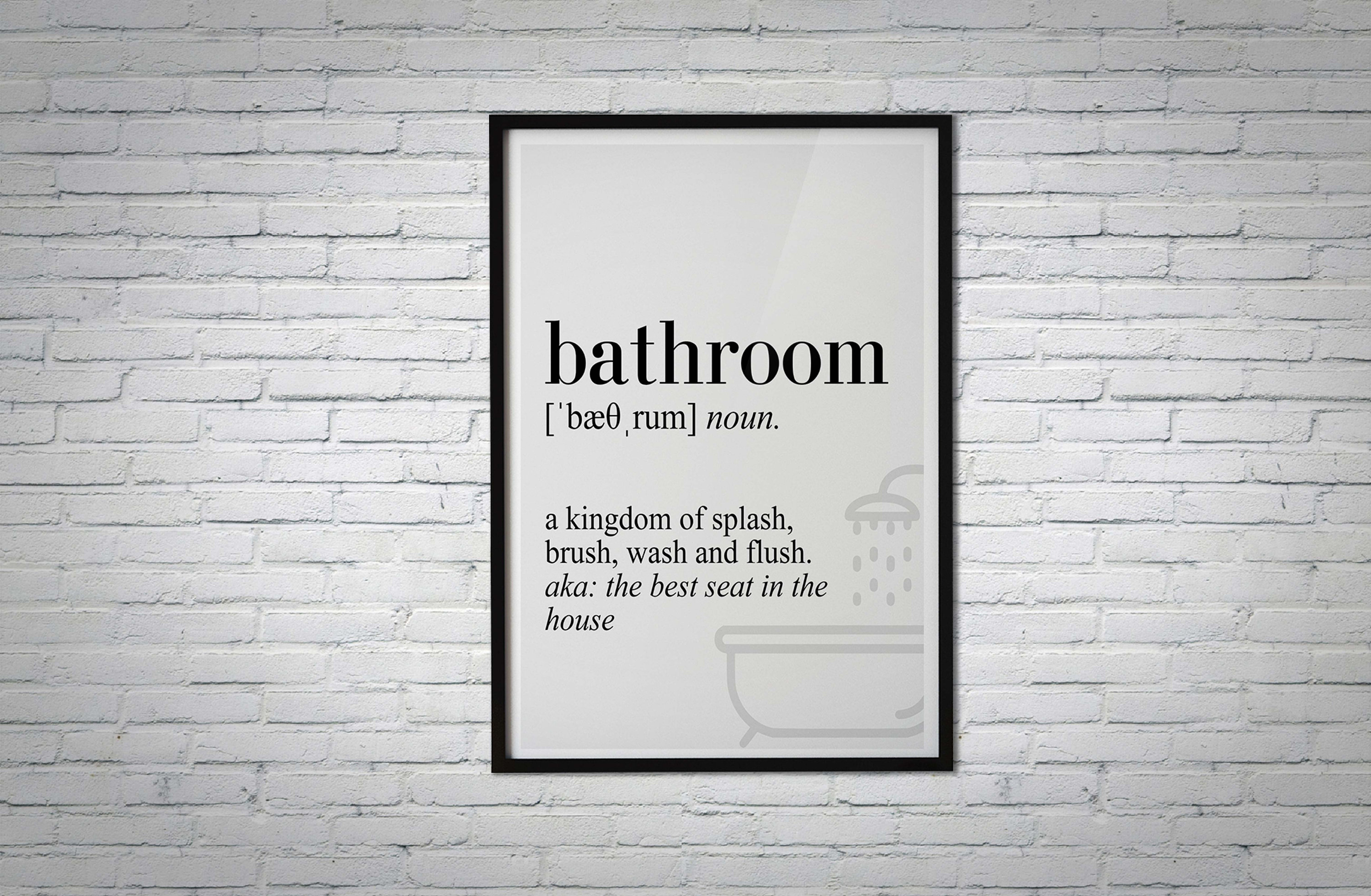 Bathroom Definition Canvas Poster Dictionary Poster Poster Etsy