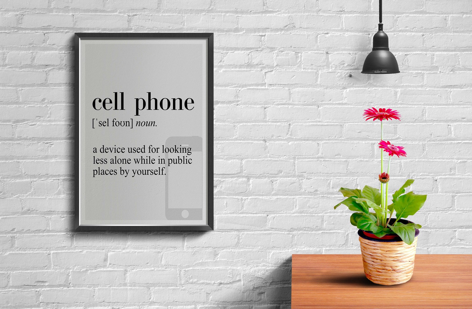 Cell Phone Definition Canvas Poster Dictionary Poster Poster Etsy