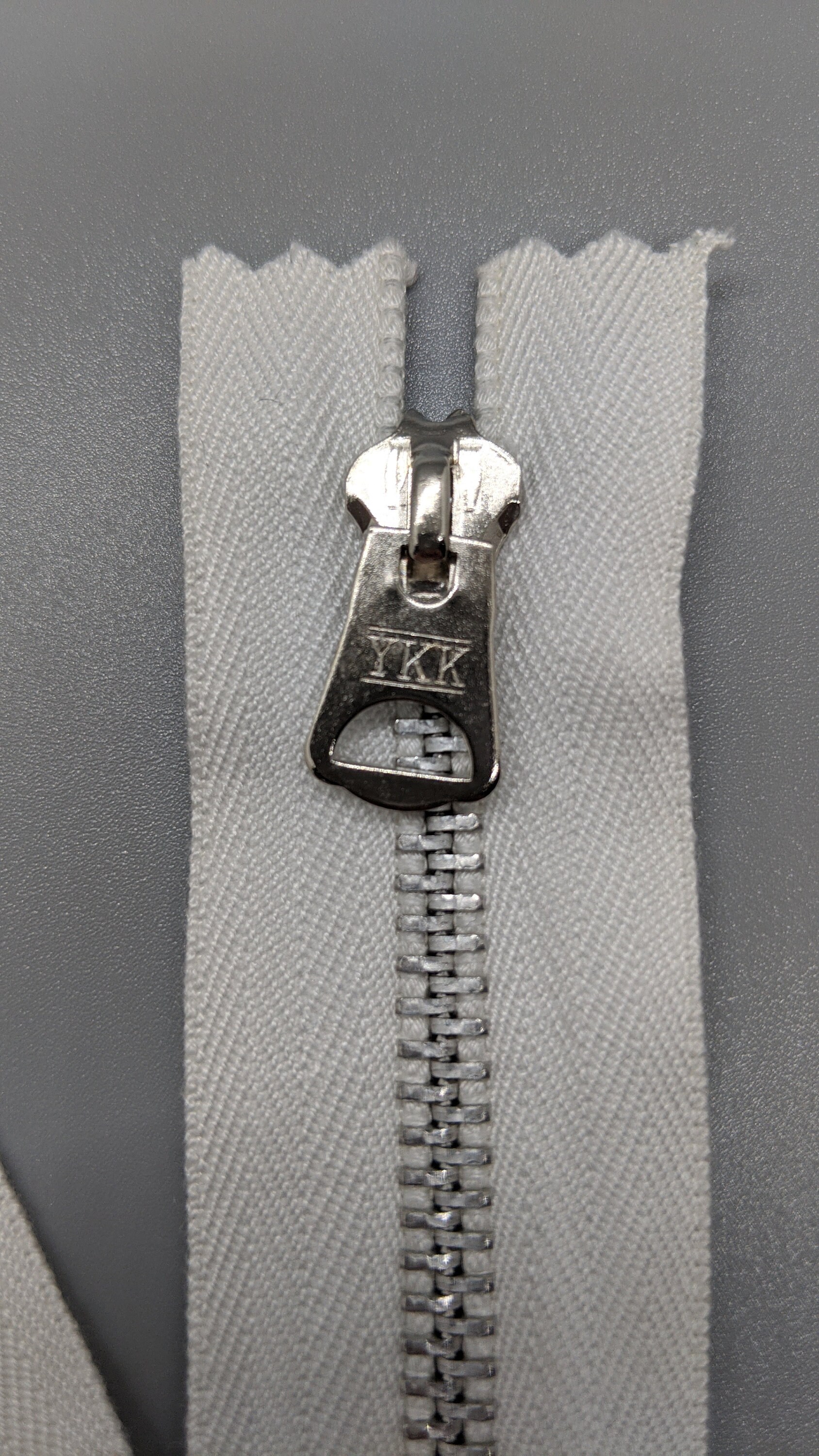 Metal Zippers Set of 12 White 22 NonSeparating YKK Silvertone Heavy