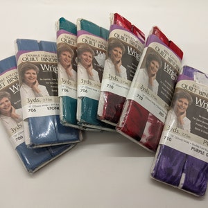 Wrights Quilt Binding Bundle of 7 Packages Double Fold Bias Tape