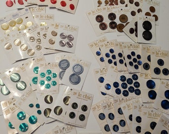 Le Chic Button Lot Vintage Button Collection Rainbow Button Lot Estate Sale