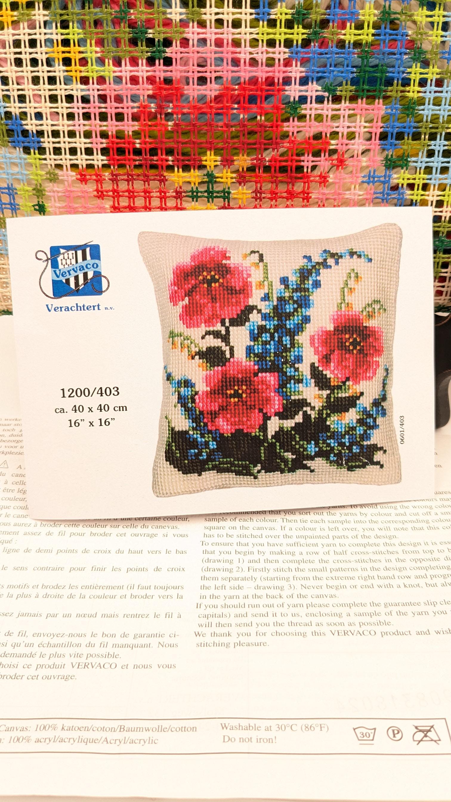 Kit De Point De Croix Vervaco Herbal Pillow Wildflowers - Set De 3 Sachets - Neuf - Pour Débutants