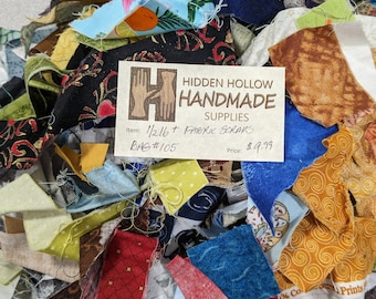 Fabric Scrap Bag (#105) for Junk Journals Scrapbooks Fabric Clusters Snippet Rolls Altered Paperclips Collage Assemblage Applique