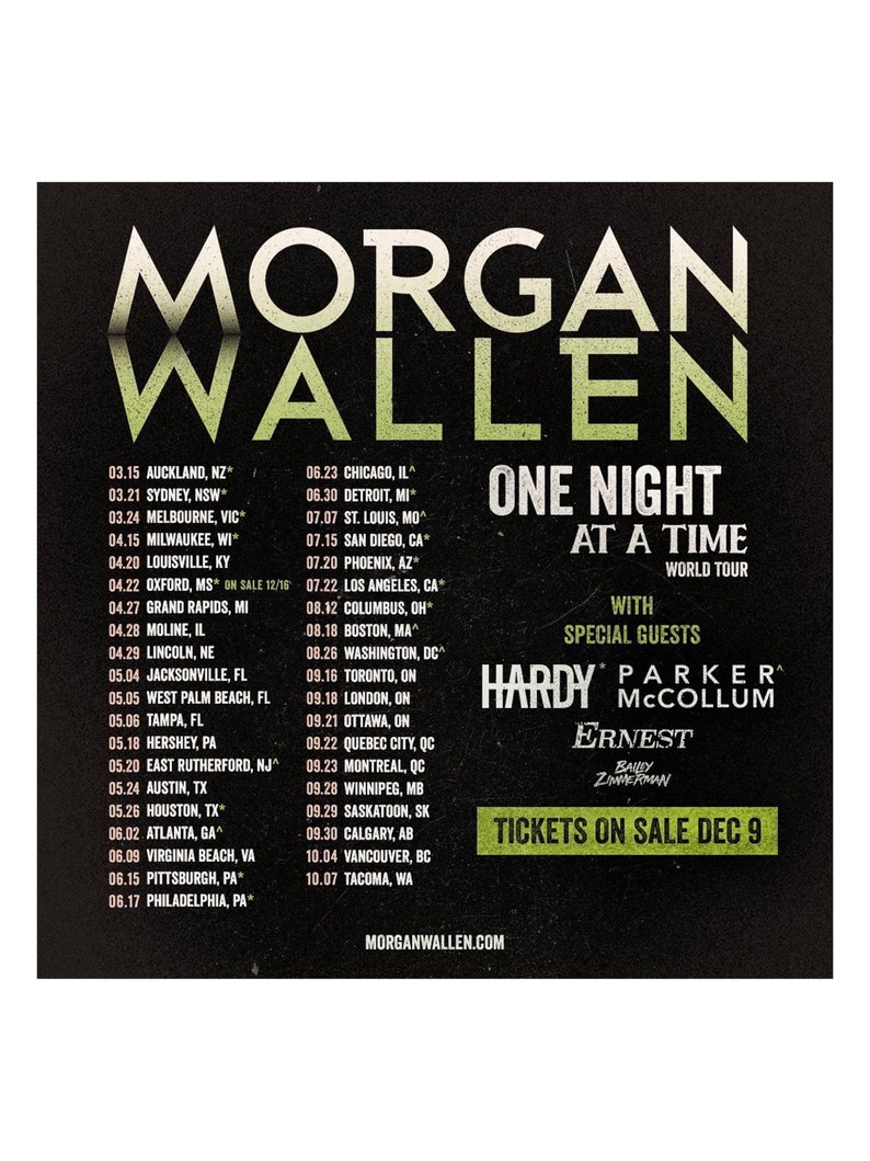 4 Wallen One Night at A Time Tour Bundle PNG & JPEG Etsy Australia