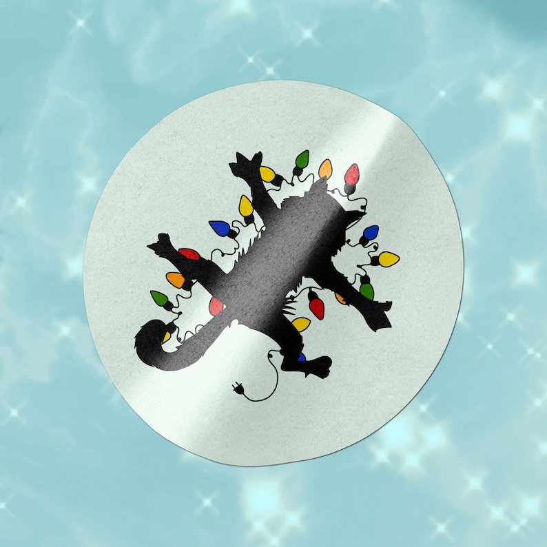 Christmas Vacation Electrocuted Cat PNG & JPEG Digital Art. T Shirt