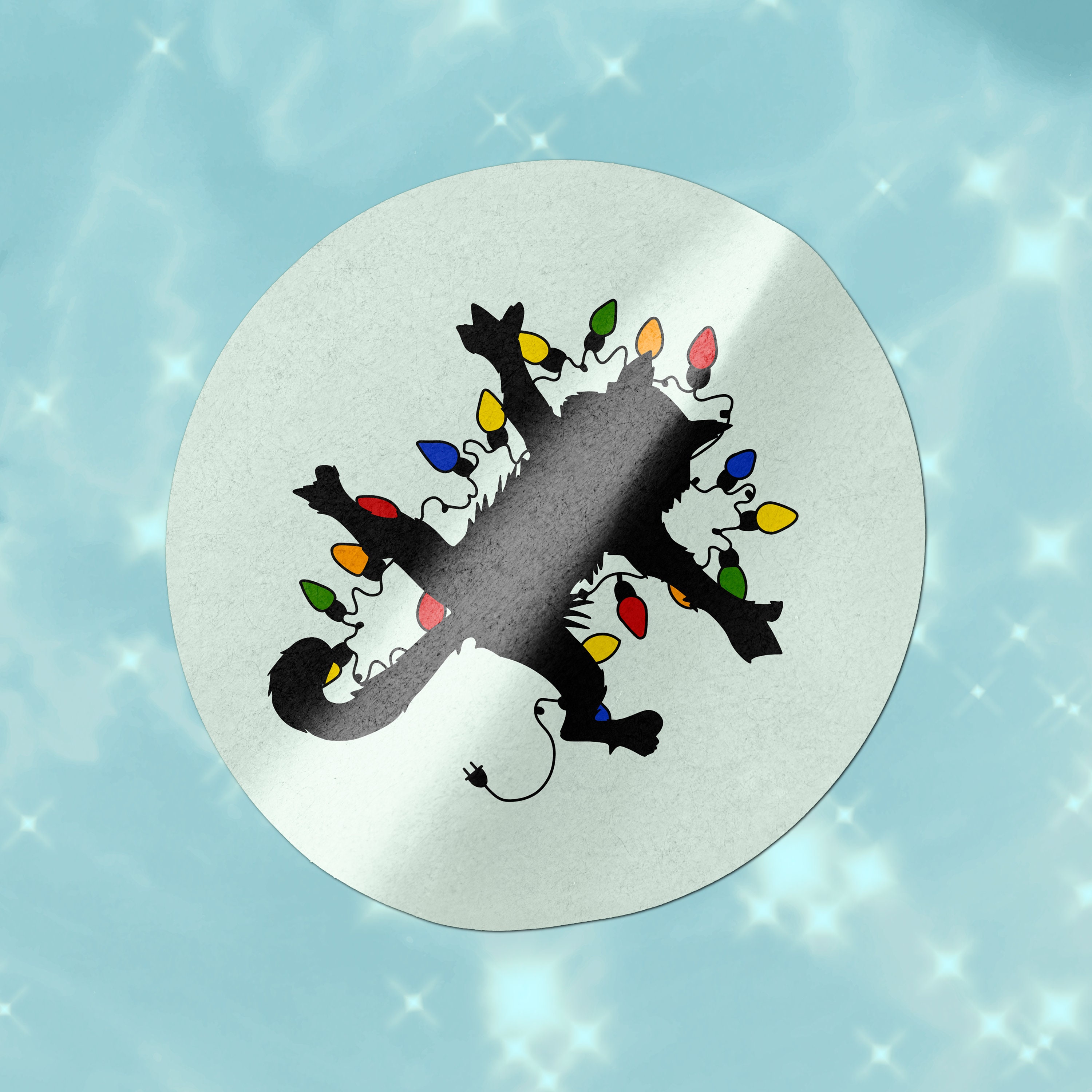 Christmas Vacation Electrocuted Cat PNG & JPEG Digital Art. T Shirt