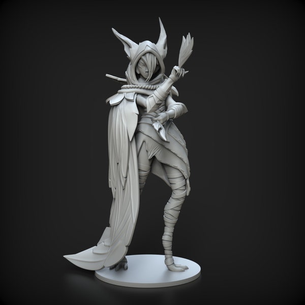 STL Xayah Base Skin 3D Model League Of Legends Archivo Stl de impresión 3D