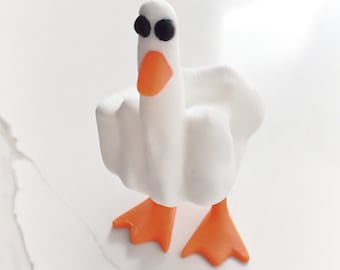 The Duck You | 3D Printed Duck Figurine | Meme Ornament | Middle Finger Statue