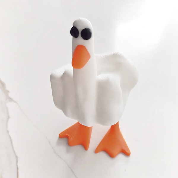 The Duck You | 3D Printed Duck Figurine | Meme Ornament | Middle Finger Statue