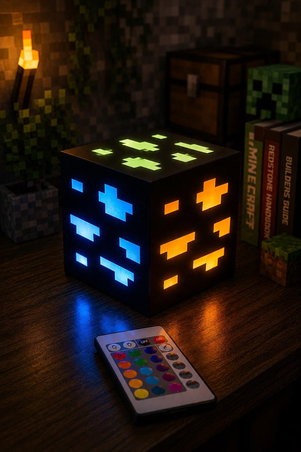 Glowing Pixel Art LED Cube – 3D Printed Gamer Room Decor and Night ...
