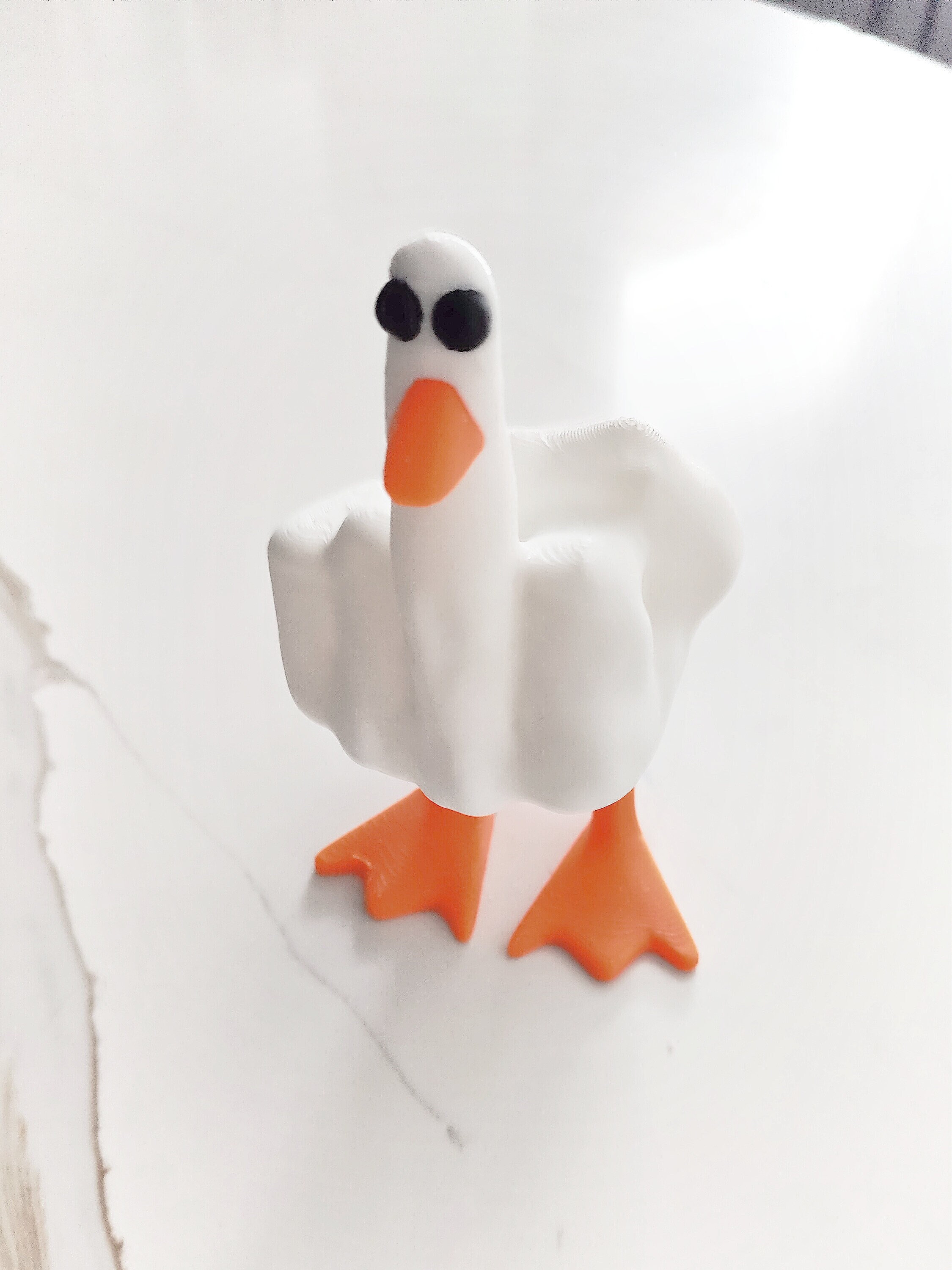 Die Ente Dir 3D Gedruckte Enten Figur Meme Ornament Mittelfinger Statue -  .de
