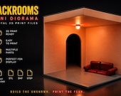 Backrooms Diorama STL File | 3D Printable Mini Display Scene | Digital Download STL, 3MF & STEP Files | Liminal Space Room Model