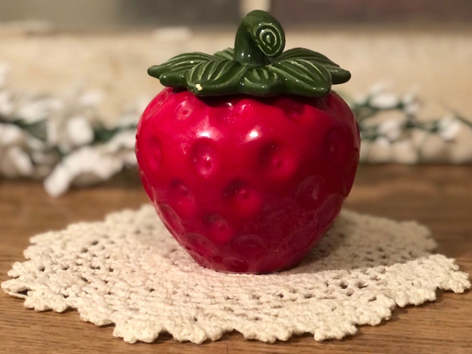 Vintage strawberry sugar bowl Etsy